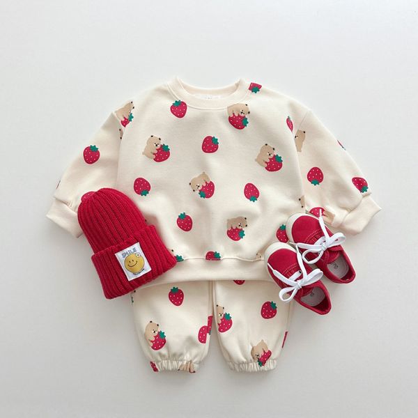 rompers spring autumn cute set baby girls fashion strawberries pullover cotton sweatpants boys loose tracksuit 230823, Blue
rompers spring autumn cute set baby girls fashion strawberries pullover cotton sweatpants boys loose tracksuit 230823, Blue