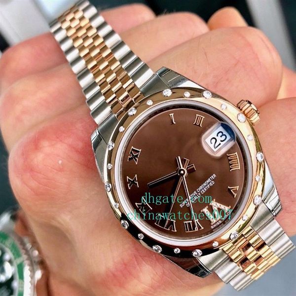 new 31mm midsize 178341 diamond bezel chocolate steel & stainless steel & 18k rose gold automatic movement man watch watc302j, Slivery;brown
new 31mm midsize 178341 diamond bezel chocolate steel & stainless steel & 18k rose gold automatic movement man watch watc302j, Slivery;brown