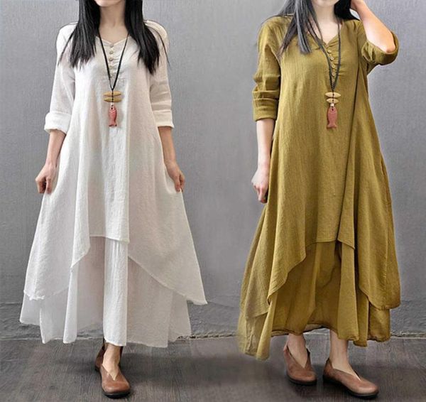 spring summer women long cotton linen dress white plus size false two pieces oneck maxi dresses office casual loose6083436, Black;gray
spring summer women long cotton linen dress white plus size false two pieces oneck maxi dresses office casual loose6083436, Black;gray