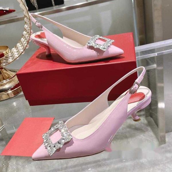 sandals shiny pink leather crystal buckle high-heel rear strap kitten heel dress shoes formal pointed toe women's, Black
sandals shiny pink leather crystal buckle high-heel rear strap kitten heel dress shoes formal pointed toe women's, Black