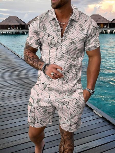 men's tracksuits summer sports suit men 3d printed casual short sleeve t shirt lapel zip polo clothing mens polos tracksuit 230822, Gray
men's tracksuits summer sports suit men 3d printed casual short sleeve t shirt lapel zip polo clothing mens polos tracksuit 230822, Gray