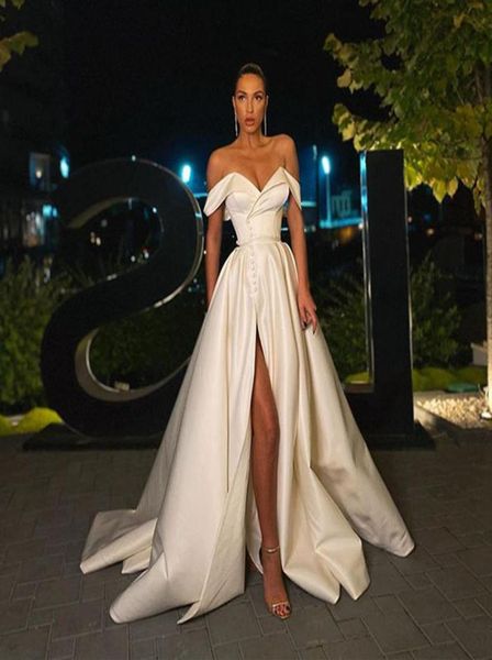 modern thigh high slits country wedding dresses off the shoulder pleat satin skirt sweep train bridal gowns3468615, White 
modern thigh high slits country wedding dresses off the shoulder pleat satin skirt sweep train bridal gowns3468615, White