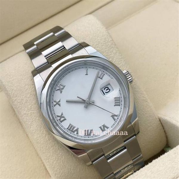 36 stainless steel white numeral dial bracelet watch 126200 roman index automatic men's watch1652, Slivery;brown
36 stainless steel white numeral dial bracelet watch 126200 roman index automatic men's watch1652, Slivery;brown