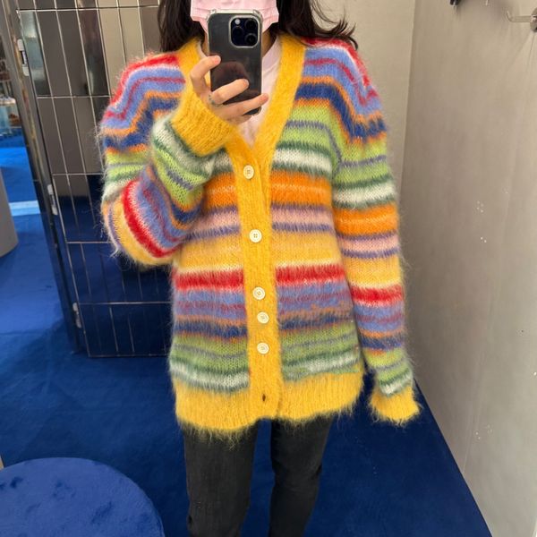 womens sweaters miaoo rainbow color striped women sweater buttonedup knit cardigan vneck fuzzy multicolor autumnwinter in 230822, White;black
womens sweaters miaoo rainbow color striped women sweater buttonedup knit cardigan vneck fuzzy multicolor autumnwinter in 230822, White;black