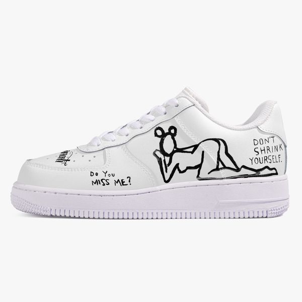 customized shoes men's fashionable casual shoes diy women's shoes white sole, white body, and black logo 56188
customized shoes men's fashionable casual shoes diy women's shoes white sole, white body, and black logo 56188