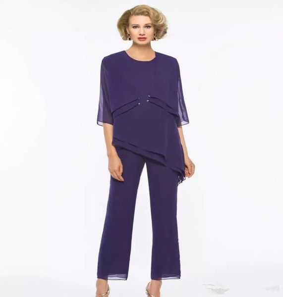 new purple mother of the bride pant suits with jacket chiffon wedding guest dress outfit plus size garment formal evening ju3706822, Black;red
new purple mother of the bride pant suits with jacket chiffon wedding guest dress outfit plus size garment formal evening ju3706822, Black;red