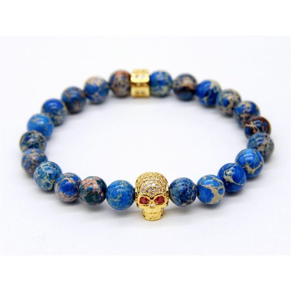 1pcs retail mens jewelry 8mm natural stone beads with micro inlay zircon skull bracelets226c, Golden;silver
1pcs retail mens jewelry 8mm natural stone beads with micro inlay zircon skull bracelets226c, Golden;silver