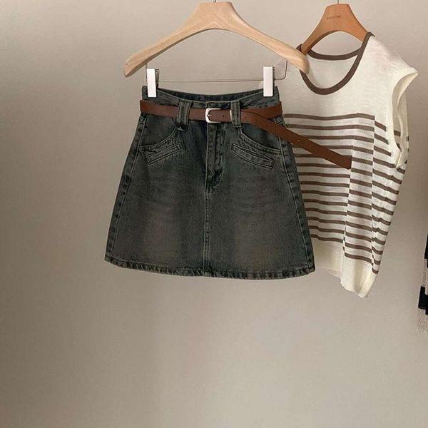 item title chenzhi with belt skirts nostalgic blue korean denim skirt female summer anti revealing a line, Black
item title chenzhi with belt skirts nostalgic blue korean denim skirt female summer anti revealing a line, Black