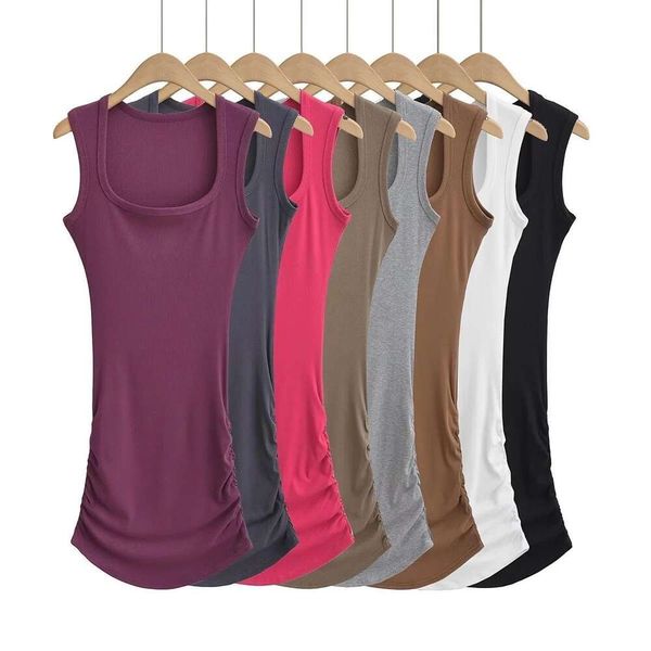 ins summers skirt girl square collar figure fitting singlet for women curved edge pleated tight, Black
ins summers skirt girl square collar figure fitting singlet for women curved edge pleated tight, Black
