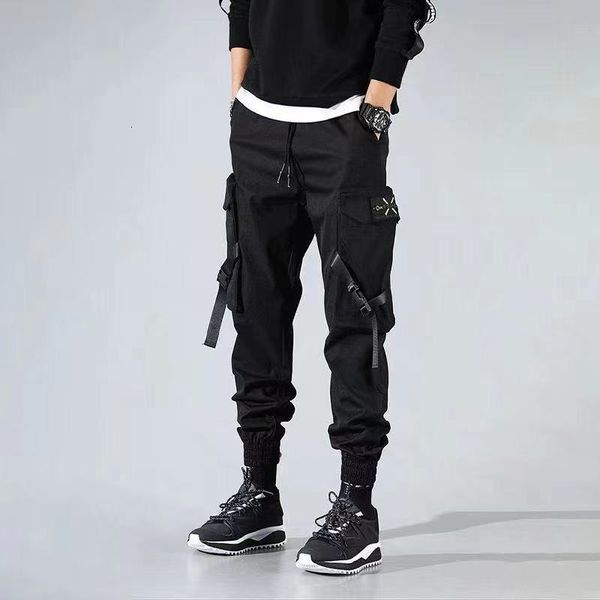 men's pants streetwear casual men ribbons harem jogging pant male slim fit spring cargo multipocket trouser 230822, Black
men's pants streetwear casual men ribbons harem jogging pant male slim fit spring cargo multipocket trouser 230822, Black