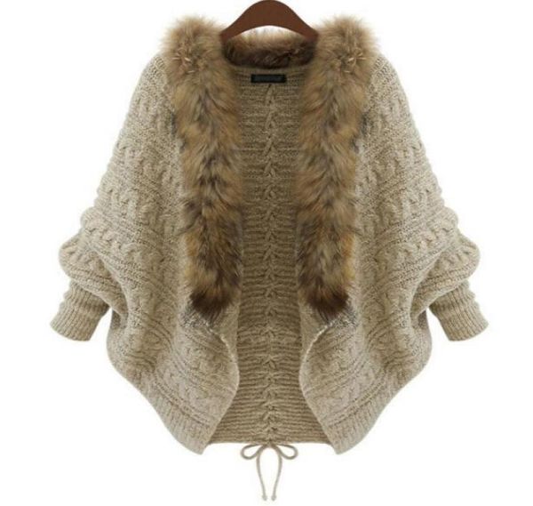 winter new cardigan poncho fur collar outerwear women sweater knitted brand casual knitwear jacket 81175544447013, White;black
winter new cardigan poncho fur collar outerwear women sweater knitted brand casual knitwear jacket 81175544447013, White;black