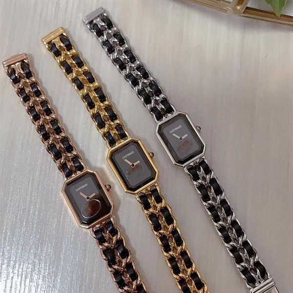 handmade custom size fashoin two row stainless steel chain braidied leather women watch boyfriend rectangle boy-friend wristwatch 285e, Slivery;brown
handmade custom size fashoin two row stainless steel chain braidied leather women watch boyfriend rectangle boy-friend wristwatch 285e, Slivery;brown