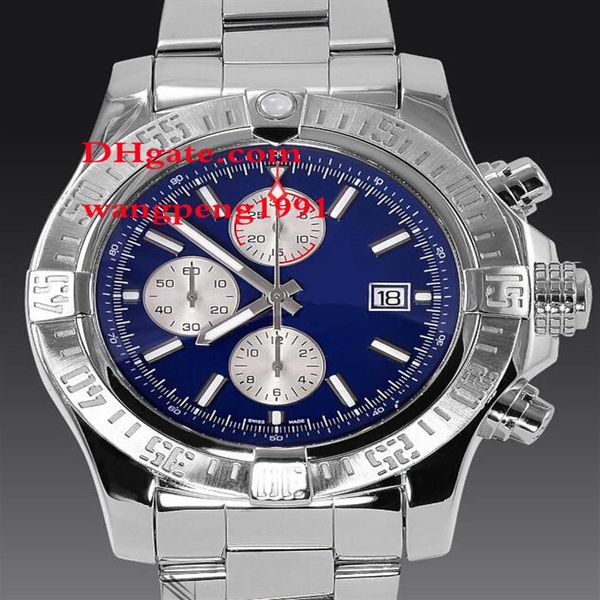 men 48mm watches beautiful blue dial stainless steel bracelet a13370 lvk quartzl chronograph working mens watch wristwatches2179, Slivery;brown
men 48mm watches beautiful blue dial stainless steel bracelet a13370 lvk quartzl chronograph working mens watch wristwatches2179, Slivery;brown