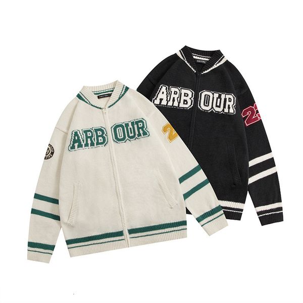 men's sweaters college style knitted cardigan trend letter patch embroidery vneck zipper sweater couple outfit spring autumn casual me, White;black
men's sweaters college style knitted cardigan trend letter patch embroidery vneck zipper sweater couple outfit spring autumn casual me, White;black