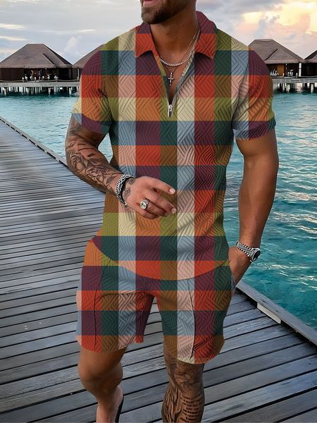 men's tracksuits tracksuit casual summer short sleeve zipper polo shirtshorts suit 2 piece set male clothing streetwear fashion outfits, Gray
men's tracksuits tracksuit casual summer short sleeve zipper polo shirtshorts suit 2 piece set male clothing streetwear fashion outfits, Gray