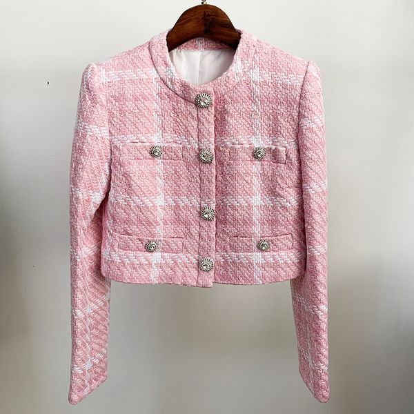 womens jackets high street est designer short coat womens sweet diamonds buttons wool blends woven colors plaid tweed short jacket 230822, Black;brown
womens jackets high street est designer short coat womens sweet diamonds buttons wool blends woven colors plaid tweed short jacket 230822, Black;brown