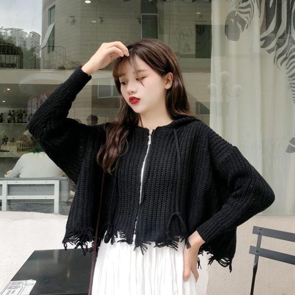 womens sweaters tassel sweater for women lazy loose hooded short knitted cardigan ladies casual zipper long sleeve knit cardigans coat 23082, White;black
womens sweaters tassel sweater for women lazy loose hooded short knitted cardigan ladies casual zipper long sleeve knit cardigans coat 23082, White;black