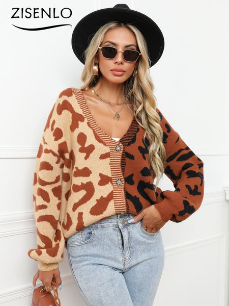 womens sweaters leopard print stitching cardigan button sweater women knitted long sleeve 230822, White;black
womens sweaters leopard print stitching cardigan button sweater women knitted long sleeve 230822, White;black