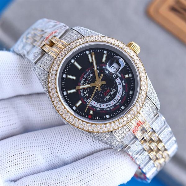 full diamond watch mens automatic mechanical watches sapphire 41mm with diamond-studded steel bracelet business wristwatch montre 235d, Slivery;brown
full diamond watch mens automatic mechanical watches sapphire 41mm with diamond-studded steel bracelet business wristwatch montre 235d, Slivery;brown