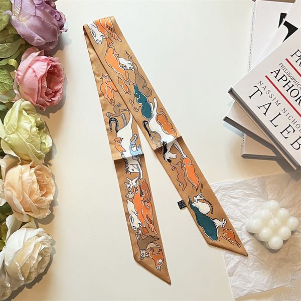 womens artificial silk exquisite small scarf summer 2023 new small long thin matching shirt summer all-matching oblique hair band, Blue;gray
womens artificial silk exquisite small scarf summer 2023 new small long thin matching shirt summer all-matching oblique hair band, Blue;gray