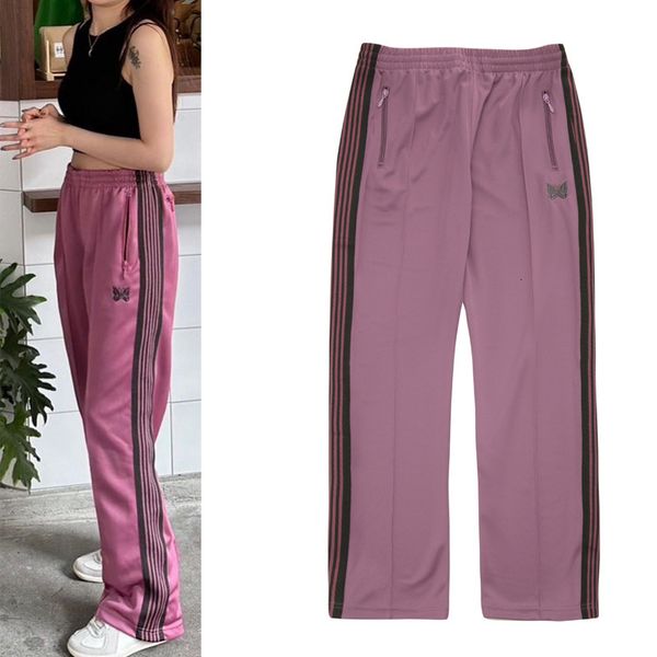 men's pants needles pink casual trousers zipper pocket men woman 1 butterfly embroidery outdoor sweatpants autumn 230822, Black
men's pants needles pink casual trousers zipper pocket men woman 1 butterfly embroidery outdoor sweatpants autumn 230822, Black