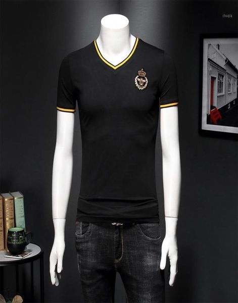 men039s tshirts brand embroidery vneck men 5xl 4xl 2022 summer tee shirt homme short sleeve male tshirts camiset9768207, White;black
men039s tshirts brand embroidery vneck men 5xl 4xl 2022 summer tee shirt homme short sleeve male tshirts camiset9768207, White;black