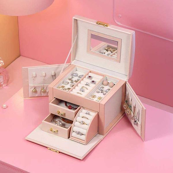 newly jewelry storage box large capacity portable lock with mirror earrings necklace ring display 230814, Black;white
newly jewelry storage box large capacity portable lock with mirror earrings necklace ring display 230814, Black;white