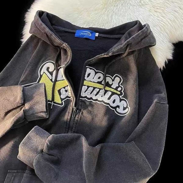 men's hoodies sweatshirts vintage oversized retro streetwear letter flocking zip up hoodie sweatshirt hoodies men and women grunge punk, Black
men's hoodies sweatshirts vintage oversized retro streetwear letter flocking zip up hoodie sweatshirt hoodies men and women grunge punk, Black