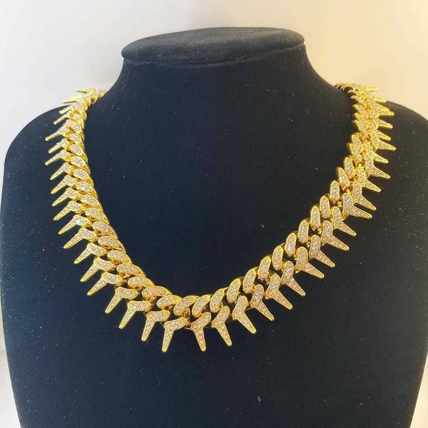 designer cuban chain necklace hip hop exaggerated full diamond necklace bully spiked cuban chain hipster men's necklace jewelry, Silver
designer cuban chain necklace hip hop exaggerated full diamond necklace bully spiked cuban chain hipster men's necklace jewelry, Silver