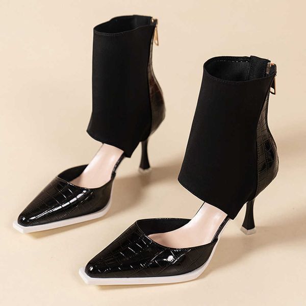 2023 summer new fashion pointed thin high heel cool boots hollow out contrast color martin cool boots 230811, Black
2023 summer new fashion pointed thin high heel cool boots hollow out contrast color martin cool boots 230811, Black