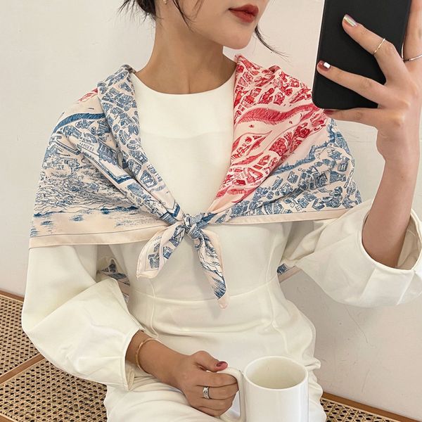 scarves spring women scarf quality shawl silk fashion headscarf beach sunscreen bag 90cm90cm 230823, Blue;gray
scarves spring women scarf quality shawl silk fashion headscarf beach sunscreen bag 90cm90cm 230823, Blue;gray