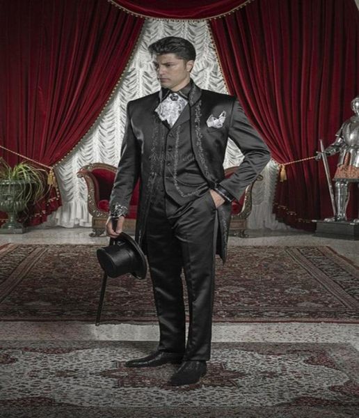 excellent style black embroidery groom tuxedos stand collar groomsmen mens wedding dresses prom suits jacketpantsvesttie h3564067613, Black;gray
excellent style black embroidery groom tuxedos stand collar groomsmen mens wedding dresses prom suits jacketpantsvesttie h3564067613, Black;gray