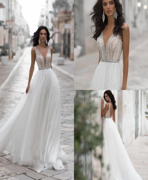2019 navi blue a line wedding dresses v neck lace beaded rhinestone boho wedding dress sweep train backless customized vestidos de9902870, White
2019 navi blue a line wedding dresses v neck lace beaded rhinestone boho wedding dress sweep train backless customized vestidos de9902870, White