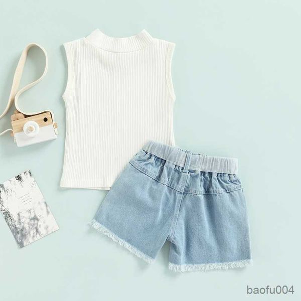 clothing sets kids baby girls summer clothes solid color sleeveless and casual pearl ripped shorts with belt set r230823, White
clothing sets kids baby girls summer clothes solid color sleeveless and casual pearl ripped shorts with belt set r230823, White