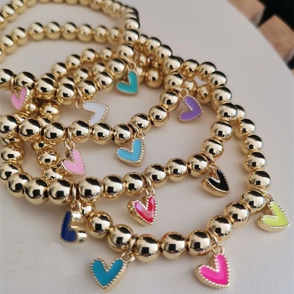 charm bracelets 5pcs boho colorful heart charms beads elastic enamel pendant bracelet accessories gift for women wholesale 230822, Golden;silver
charm bracelets 5pcs boho colorful heart charms beads elastic enamel pendant bracelet accessories gift for women wholesale 230822, Golden;silver