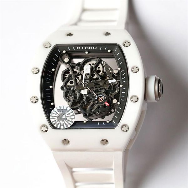 men's watch ceramic case mechanical automatic butterfly buckle rubber multicolor strap hollow movement ricro202z, Slivery;brown
men's watch ceramic case mechanical automatic butterfly buckle rubber multicolor strap hollow movement ricro202z, Slivery;brown