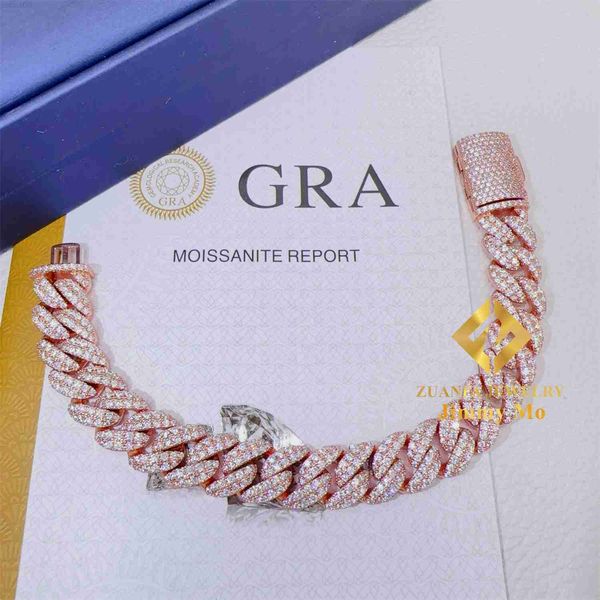 925 solid silver rose gold plated iced out hip hop fire jewelry vvs moissanite diamond cuban link chain bracelet man
925 solid silver rose gold plated iced out hip hop fire jewelry vvs moissanite diamond cuban link chain bracelet man