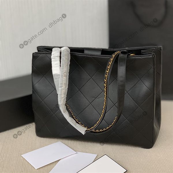 22b luxury diamond pattern tote bag for women classical real leather designer shopping bags golden metal hardware chain large capa1661
22b luxury diamond pattern tote bag for women classical real leather designer shopping bags golden metal hardware chain large capa1661