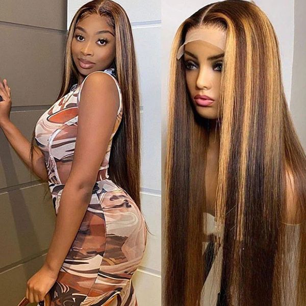 38inch honey blonde lace front human hair straight wigs 13x4 transparent lace frontal #4/27 highlight colored missanna hair, Black
38inch honey blonde lace front human hair straight wigs 13x4 transparent lace frontal #4/27 highlight colored missanna hair, Black