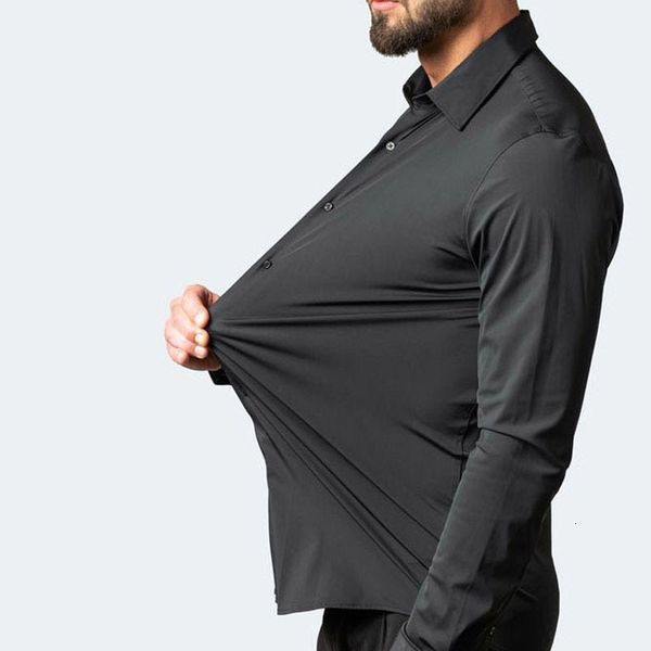 men's casual shirts micro stretch antiwrinkle shirt business clothing selfcultivation tshirts spring and summer tshirt clothes 230822, White;black
men's casual shirts micro stretch antiwrinkle shirt business clothing selfcultivation tshirts spring and summer tshirt clothes 230822, White;black