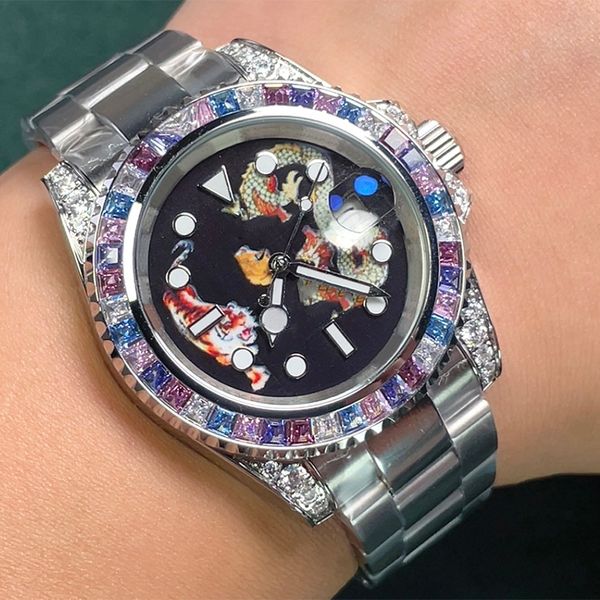 diamond mens watch automatic mechanical movement 40mm stainless steel strap montre de luxe fashion wristwatch red watches, Slivery;brown
diamond mens watch automatic mechanical movement 40mm stainless steel strap montre de luxe fashion wristwatch red watches, Slivery;brown