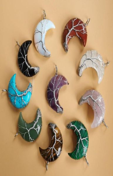 10pcslot tree of life crescent moon shape pendant silvertone wire wrap natural gemstones healing crystal women necklace1682759, Silver
10pcslot tree of life crescent moon shape pendant silvertone wire wrap natural gemstones healing crystal women necklace1682759, Silver