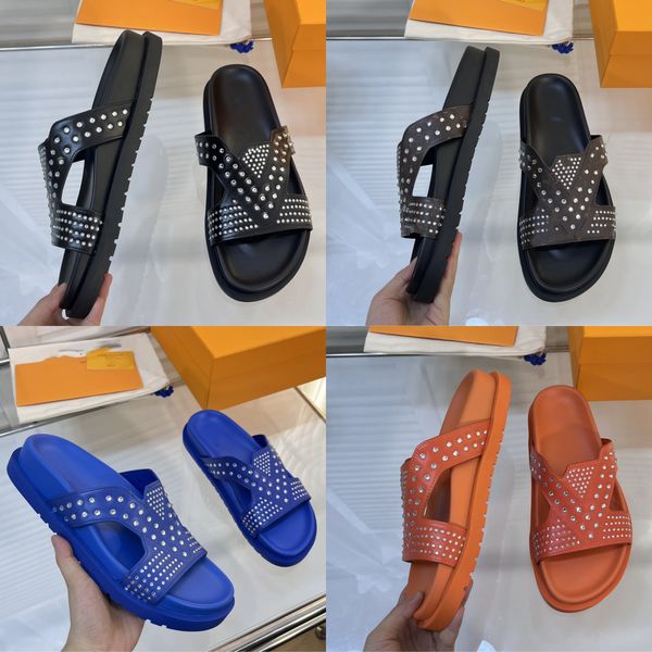 men rivets slippers paris slides diamond women designer shoes summer flat heel beach shoes old flowers flip flops genuine leather cowhide lu, Black
men rivets slippers paris slides diamond women designer shoes summer flat heel beach shoes old flowers flip flops genuine leather cowhide lu, Black