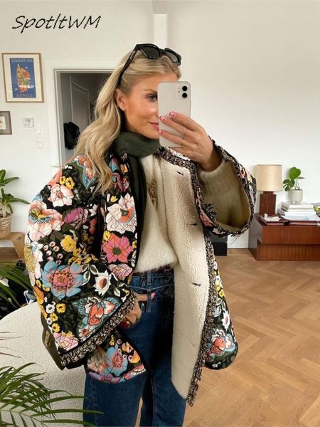 women s jackets autumn vintage flower printed loose coat for women thick warm long sleeve cotton jacket 2023 elegant lady outwear coats 2308, Black;brown
women s jackets autumn vintage flower printed loose coat for women thick warm long sleeve cotton jacket 2023 elegant lady outwear coats 2308, Black;brown
