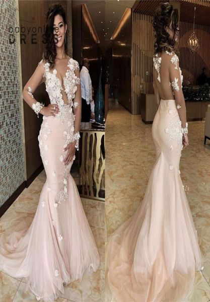 stunning 3d flowers pink mermaid prom dresses african girls sheer long sleeve illusion backless floor length evening party gowns p5870128, Black
stunning 3d flowers pink mermaid prom dresses african girls sheer long sleeve illusion backless floor length evening party gowns p5870128, Black