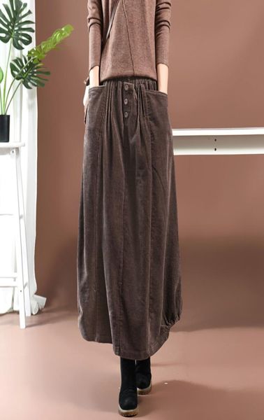 women skirt autumn winter large size long corduroy skirt 2019 new female elastic waist pocket retro casual loose skirt mori girl y4494723, Black
women skirt autumn winter large size long corduroy skirt 2019 new female elastic waist pocket retro casual loose skirt mori girl y4494723, Black