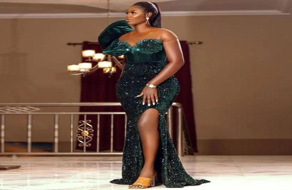 2023 arabic aso ebi dark green prom dresses sequined style plus size lace up back evening gowns side split mermaid african party d5462100, Black;red
2023 arabic aso ebi dark green prom dresses sequined style plus size lace up back evening gowns side split mermaid african party d5462100, Black;red