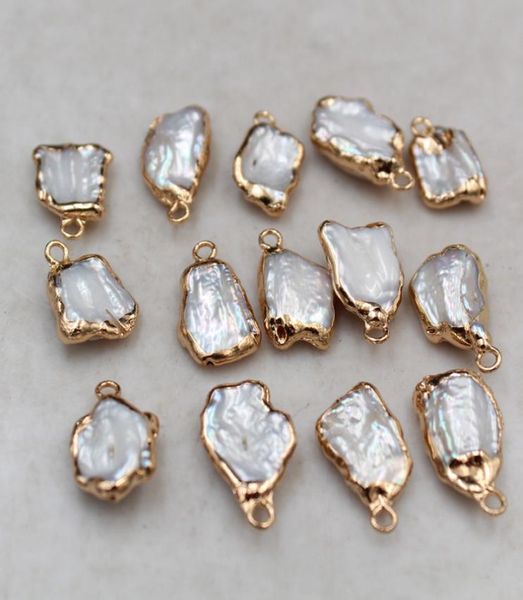 10pcslot connectors whole irregular shape natural baroque pearl pendant 14 k plated gold copper rim clad pearl diy jewelry ac2142624, Silver
10pcslot connectors whole irregular shape natural baroque pearl pendant 14 k plated gold copper rim clad pearl diy jewelry ac2142624, Silver