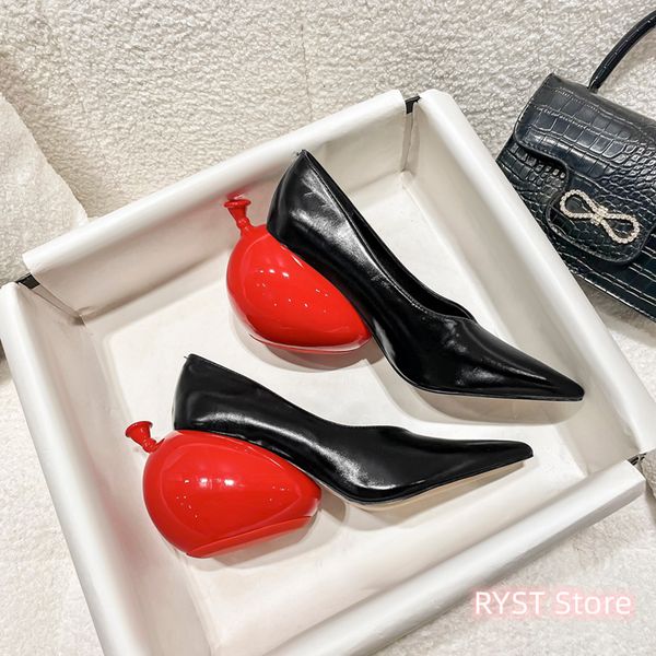 dress shoe red balloon heel pointed toe shallow slip on woman shoes strange casual girls pumps 230823, Black
dress shoe red balloon heel pointed toe shallow slip on woman shoes strange casual girls pumps 230823, Black