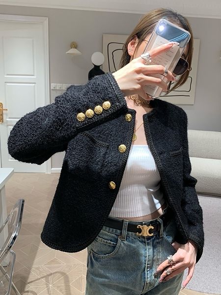 womens jackets luxury french vintage tweed jacket coat women autumn winter korean chic fried street woolen coat casaco outwear 230822, Black;brown
womens jackets luxury french vintage tweed jacket coat women autumn winter korean chic fried street woolen coat casaco outwear 230822, Black;brown